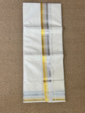 Silver and gold border mundu