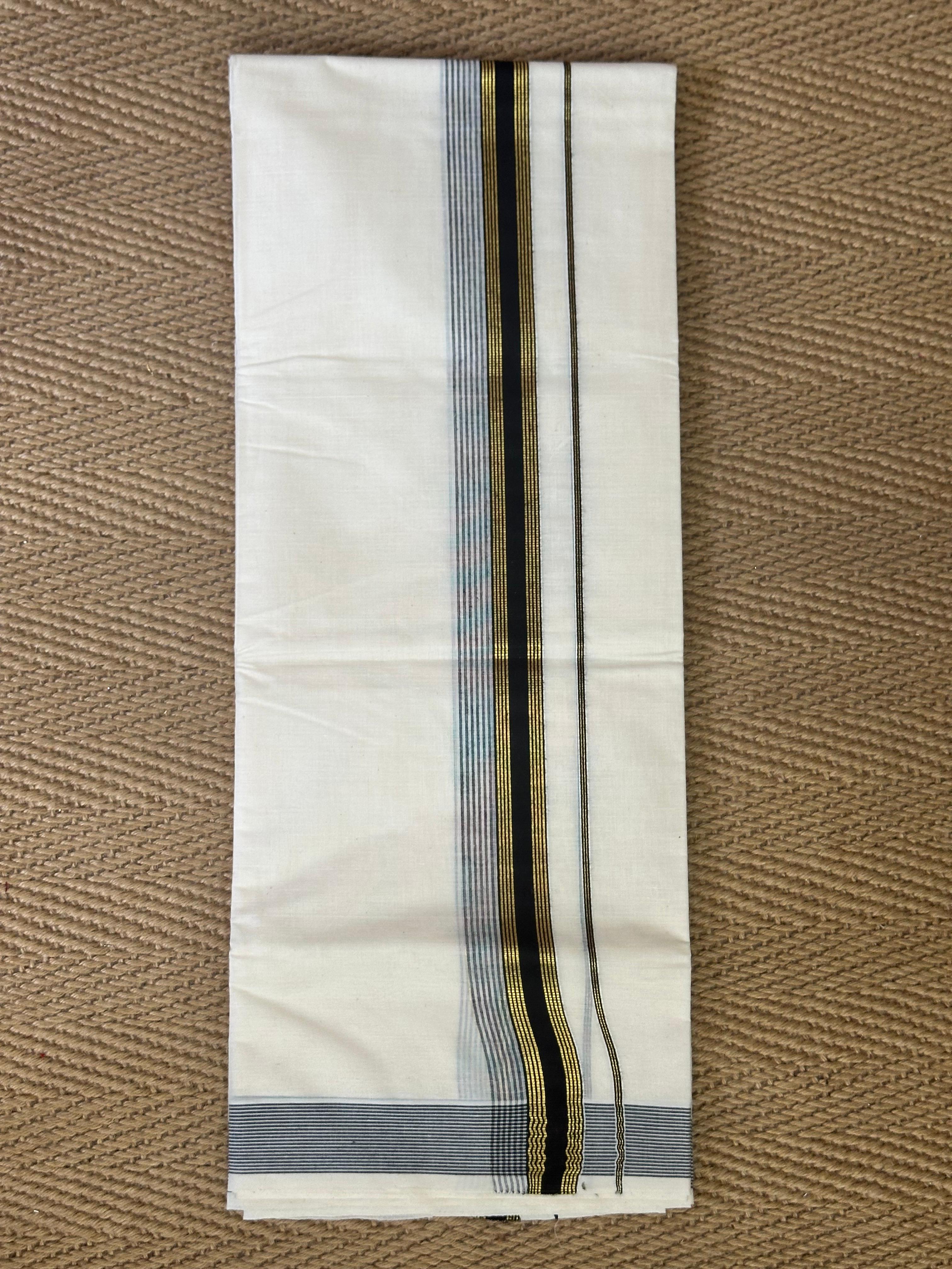 Black and gold border mundu