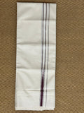 Maroon and silver temple border mundu
