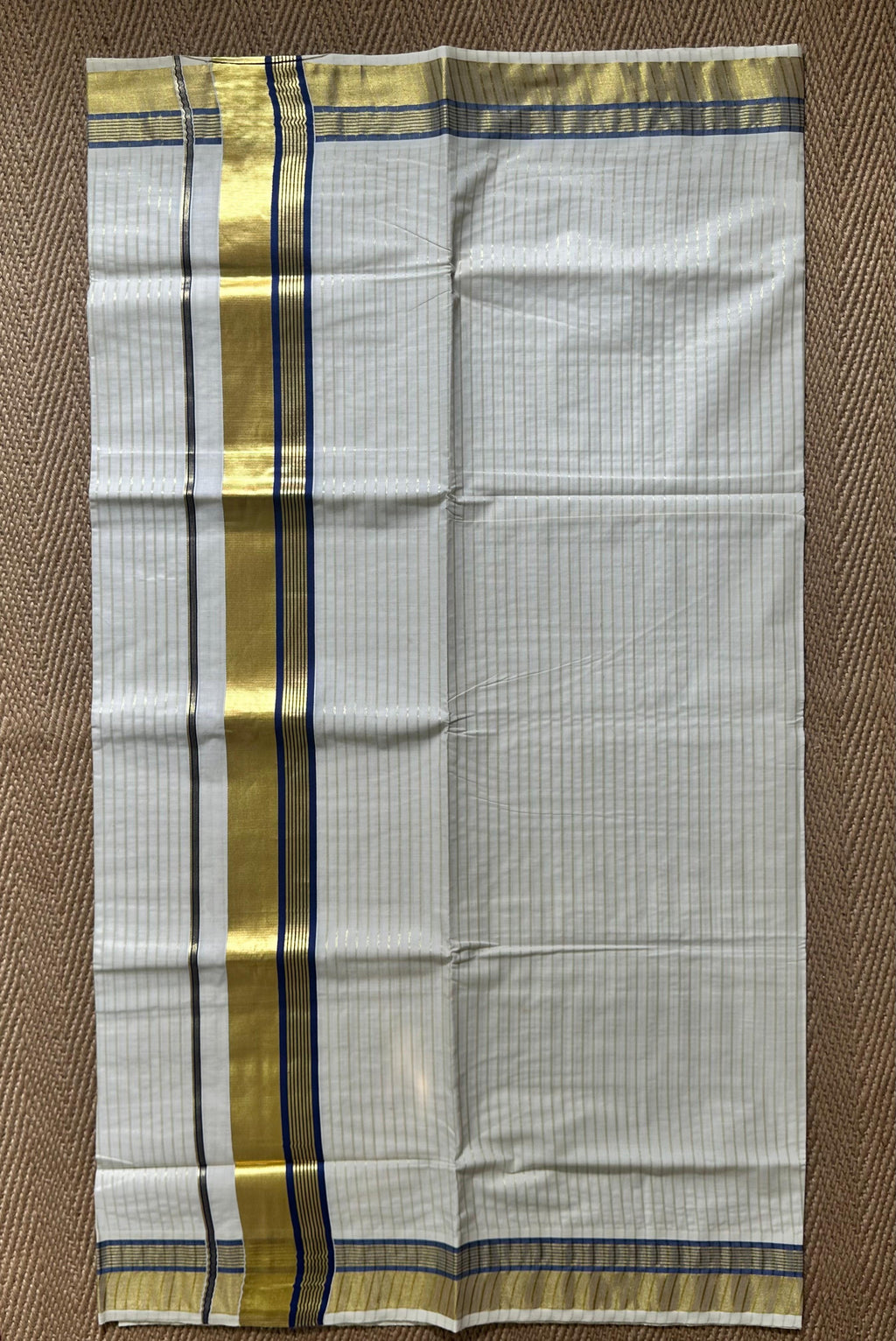 Gold and blue combo set saree