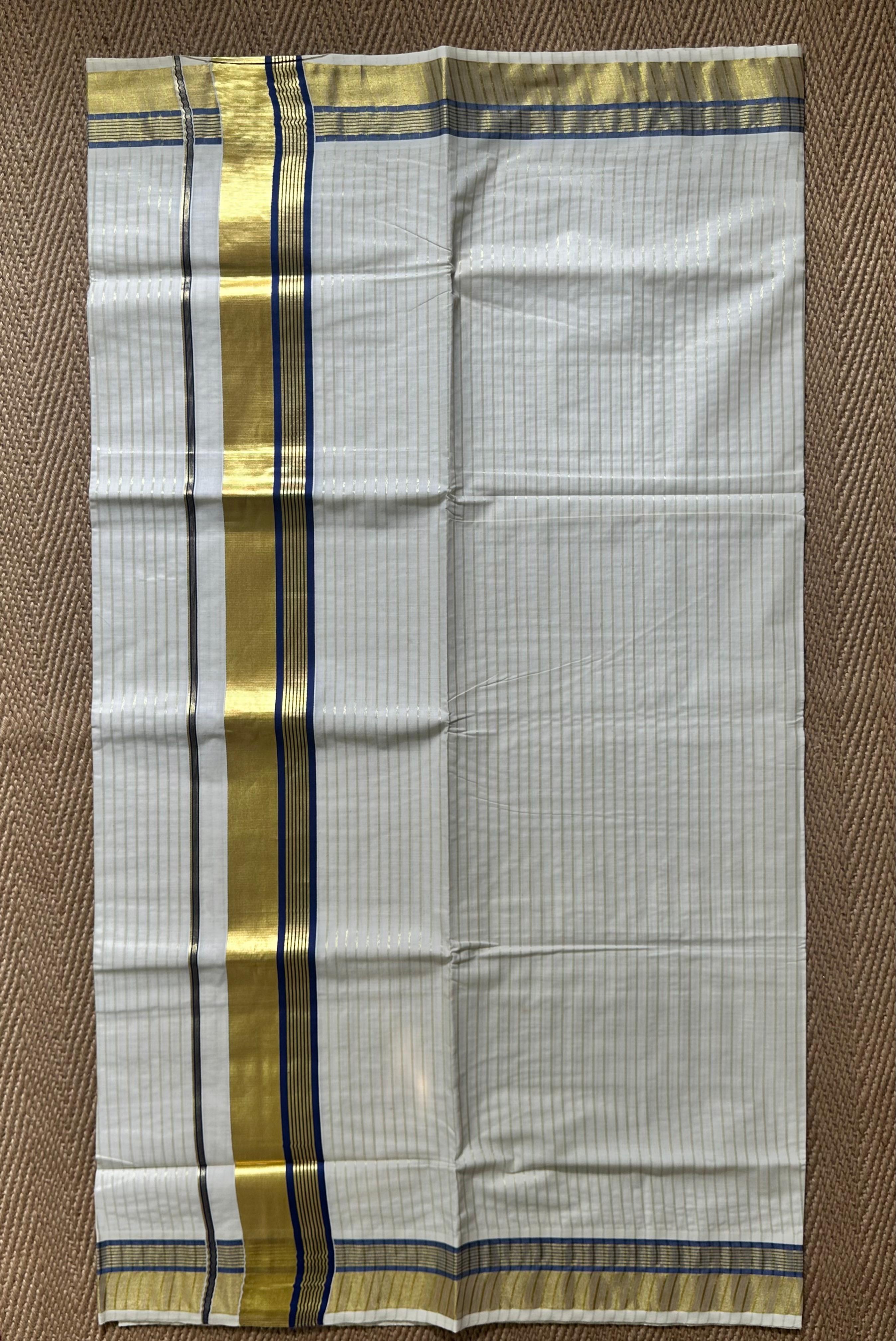 Gold and blue combo set saree