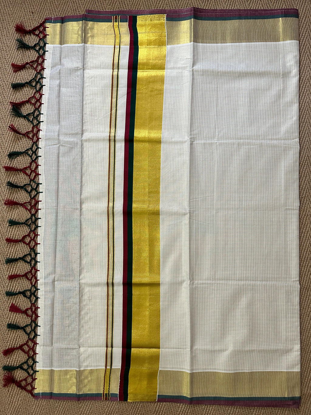 Soft cotton set saree with small checks