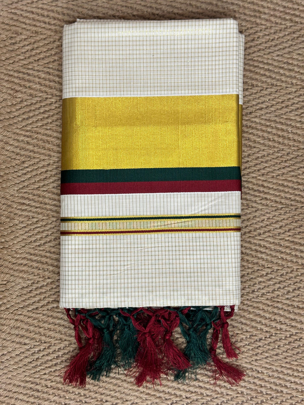 Soft cotton set saree with small checks