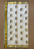 Balaramapuram Handloom replica set saree with lotus design