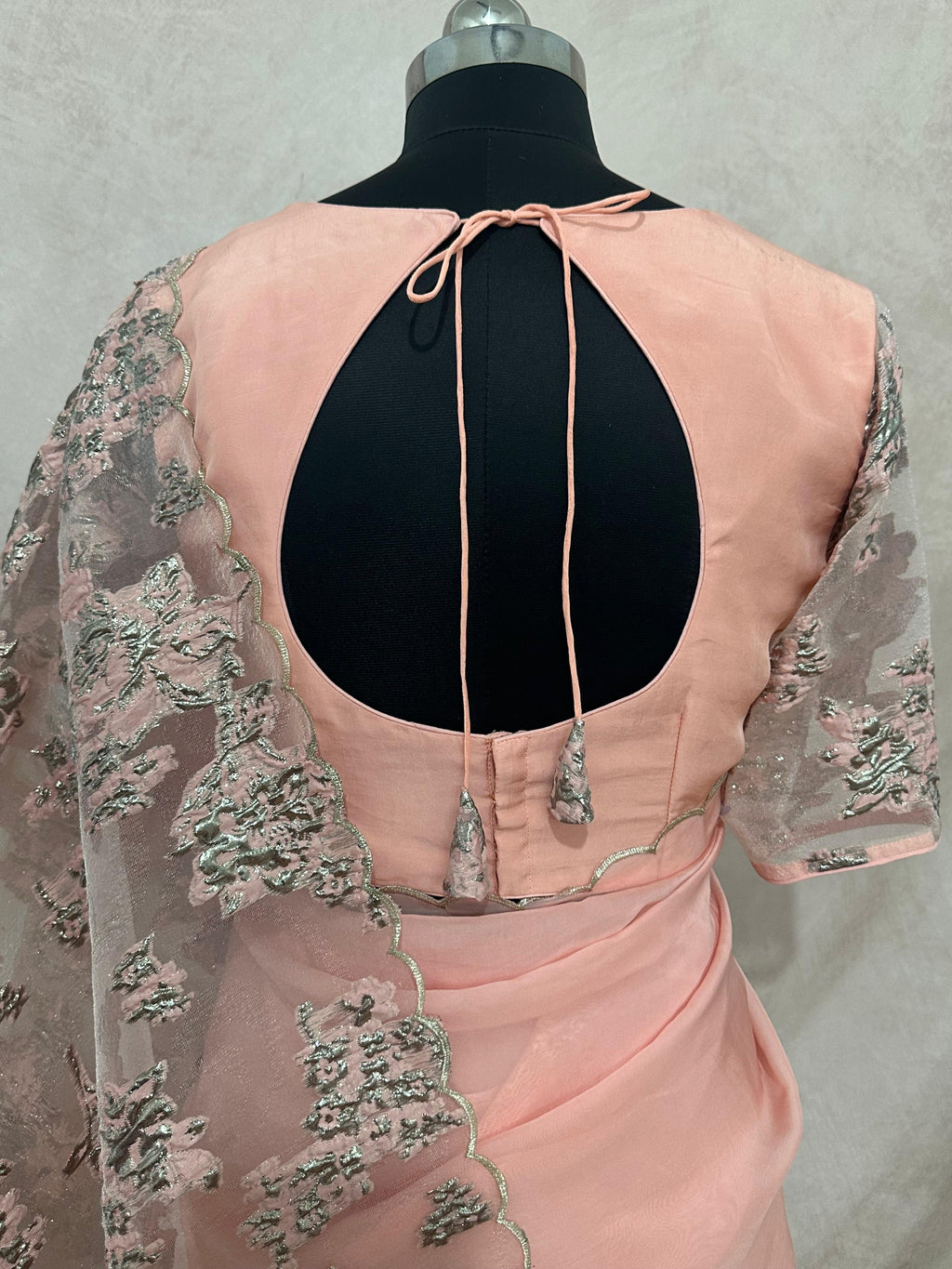 Turkkish organza saree with stitched blouse