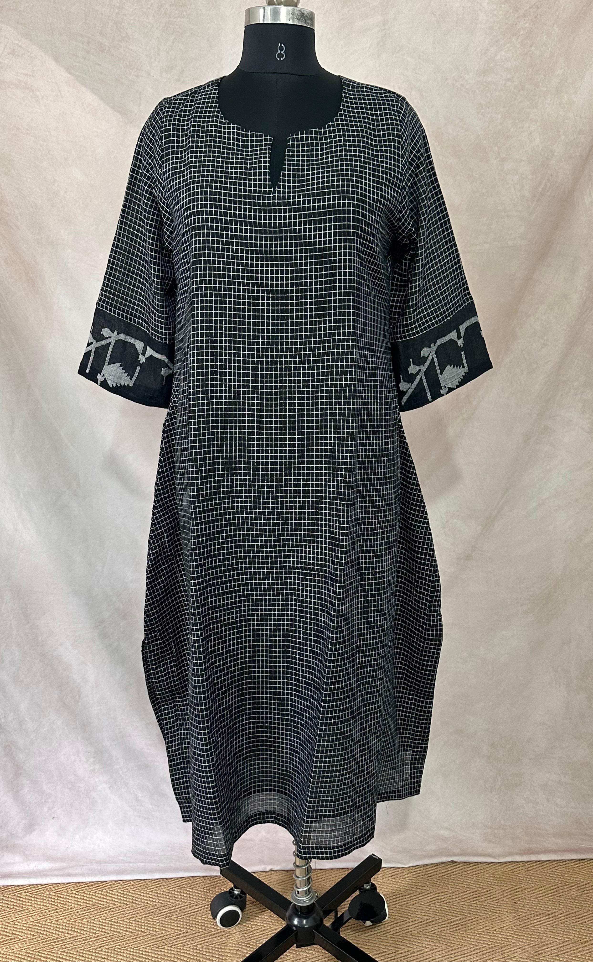 Handloom jamdani cotton dress