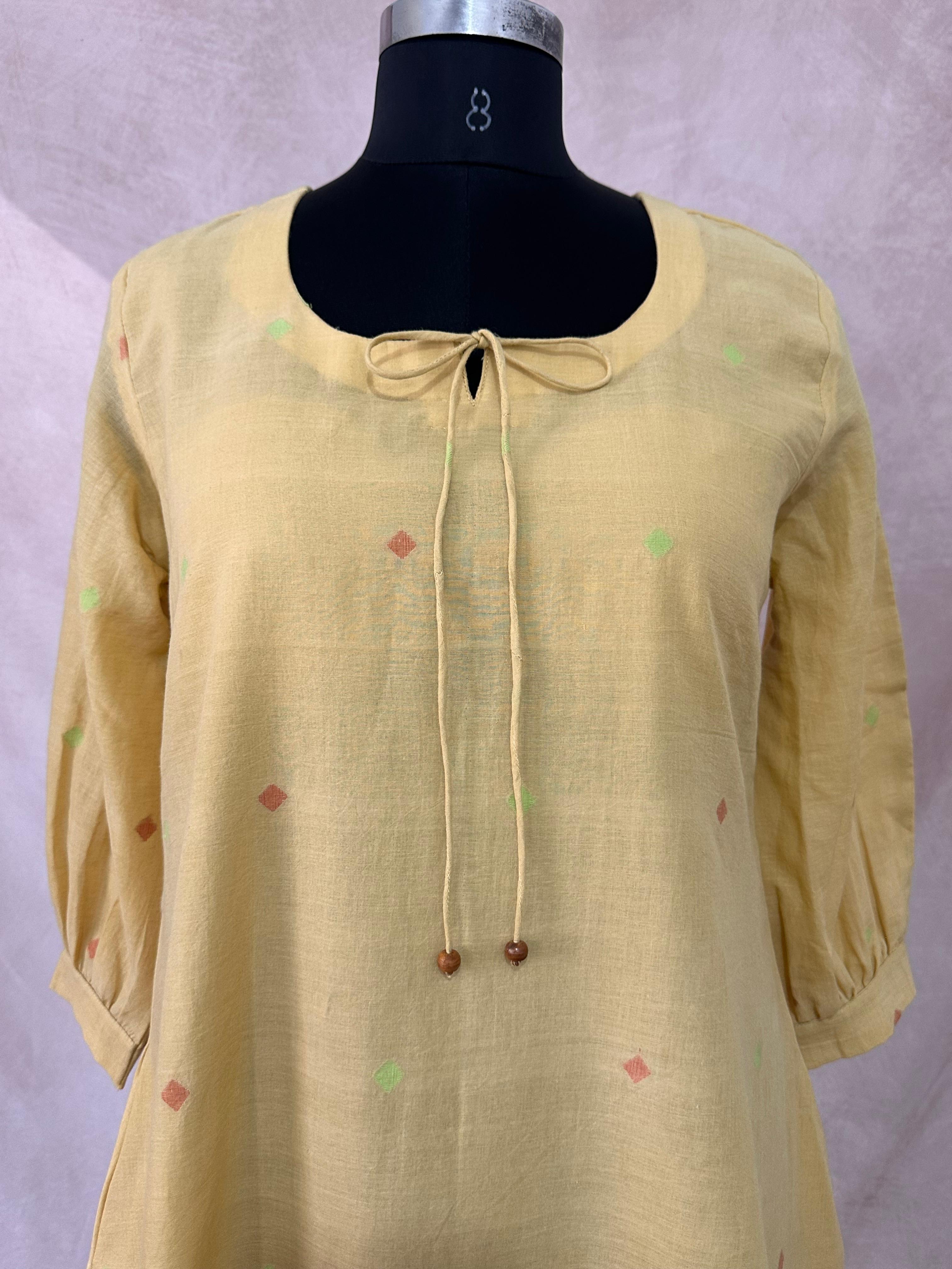 Handloom jamdani cotton dress