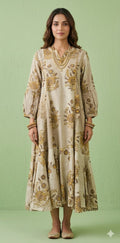 Hand blocked printed ajrakh Cotton dress
