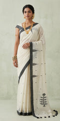 Khadi saree with jamdani temple border, NO BP