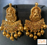 Antique Finish Lakshmi Necklace With Earring Necklace