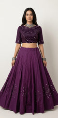 8 m flare navrathri skirt with real mirror