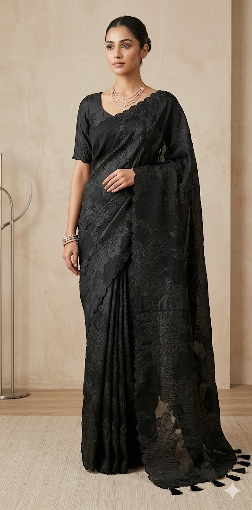 Turkkish organza saree with stitched blouse