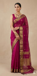 Maheshwari silk saree with stitched blouse