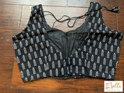 Black Printed Cotton Sleeveless Blouse Blouse