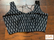 Black Printed Cotton Sleeveless Blouse Blouse