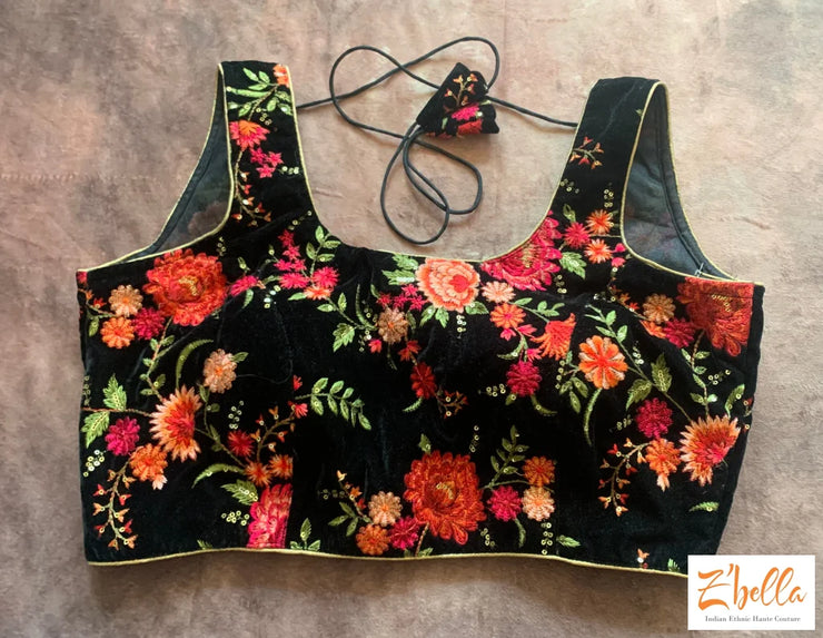 Black Velvet Sleeveless Blouse Blouse
