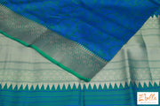 Blue Abd Green Combo Pure Kora Silk Saree With Jamdani Weave Stitched Blouse Saree