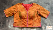 Burnt Orange Silk Crop Top Blouse