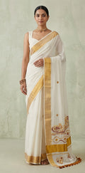 Set saree with gujrati hand work (Kutch work)