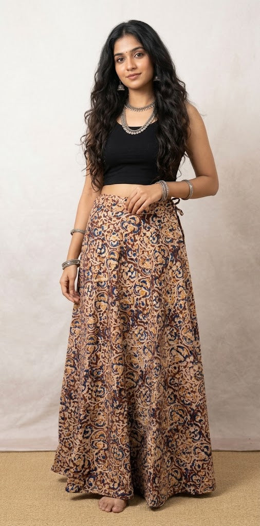 Kalamkari skirt - fits up to 36inch waist