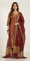 Maheshwari tissue cotton kurti with bottom and dupatta