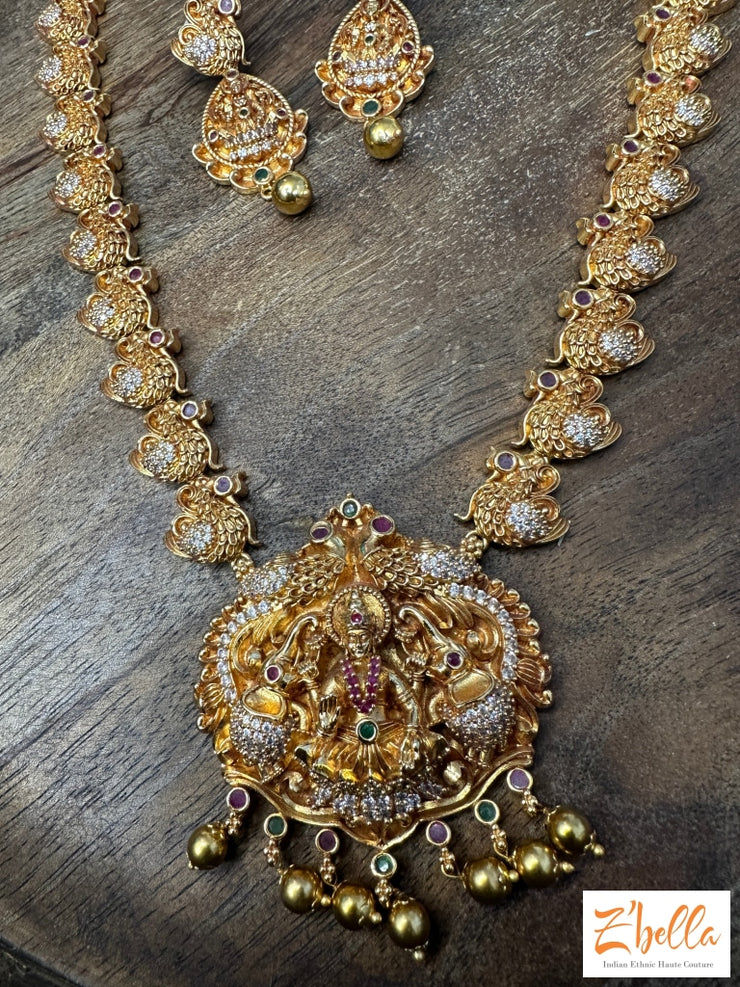 Chettinadu Collection Long Necklace With Earrings Necklace