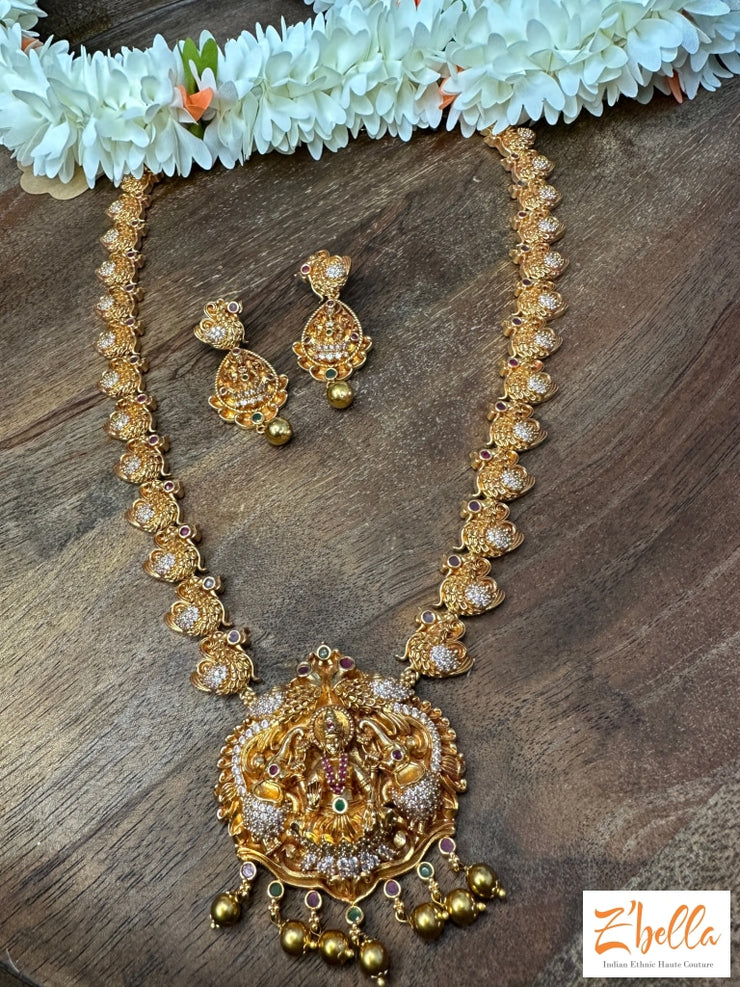 Chettinadu Collection Long Necklace With Earrings Necklace