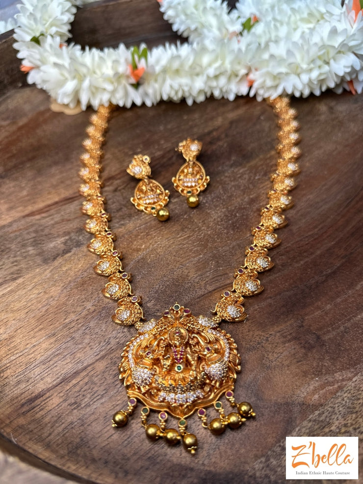 Chettinadu Collection Long Necklace With Earrings Necklace