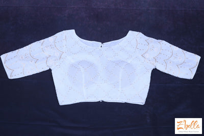 Chikankari Sequins Sleeveless Blouse Blouse