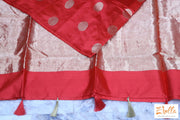 Chilly Red Chanderi Silk Saree With Stitched Blouse Saree