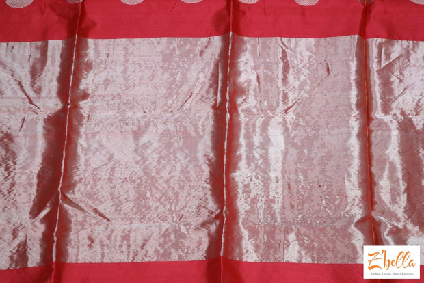 Chilly Red Chanderi Silk Saree With Stitched Blouse Saree