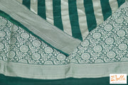 Clearance - Green Georgette Banarasi Saree With Line Saree