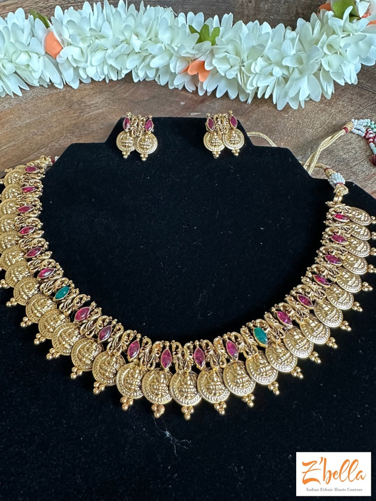 Coin Necklace With Kemp Stone Necklace