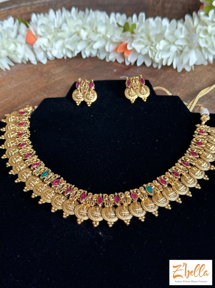 Coin Necklace With Kemp Stone Necklace