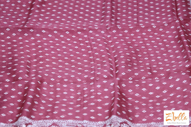 Dark Mauve Pink Color Organza Saree With Lambani Work Stiched Blouse Saree