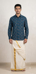 Ajrakh handblock printed shirts in pure Cotton