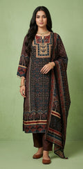 Brown crepe silk kurti set
