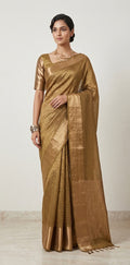 Pure handloom matka silk saaree with stitched blouse