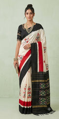Ikkat pure silk designer saree with designer blouse