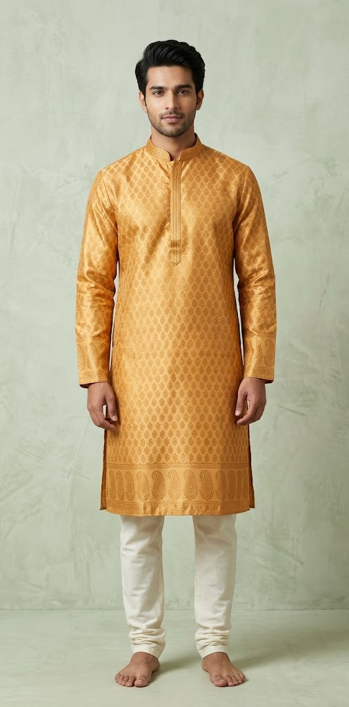 Light bronze banarsi brocade style kurta