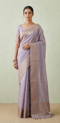 Linen banarsi saree with stitched blouse