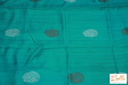 Emrald Green Matka Silk Saree With Peach Pallu And Stitched Blouse Saree