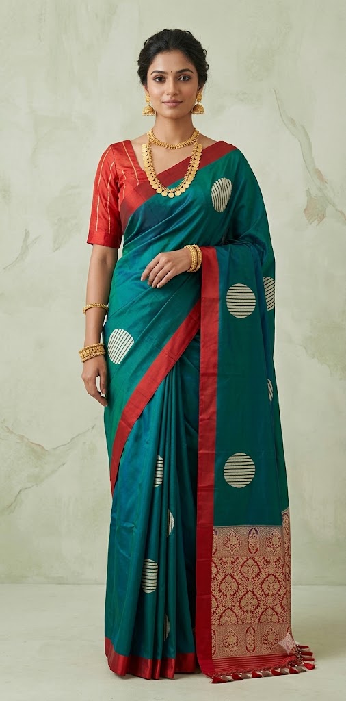 Pure katan banarsi saree with stitched blouse