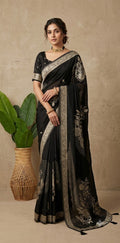 Crepe georgette saree with stitched blouse
