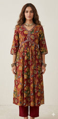 Kurti with bottom and dupatta
