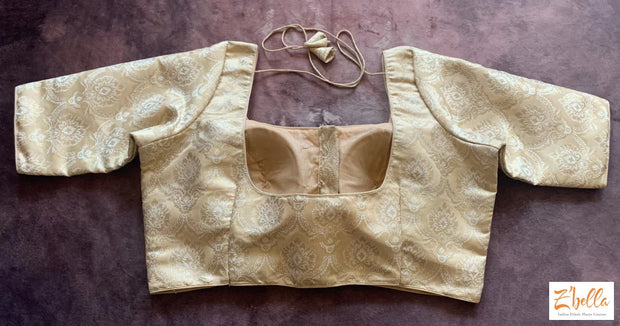 Gold Brocade Silk Blouse Blouse