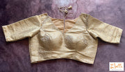 Gold Brocade Silk Blouse Blouse