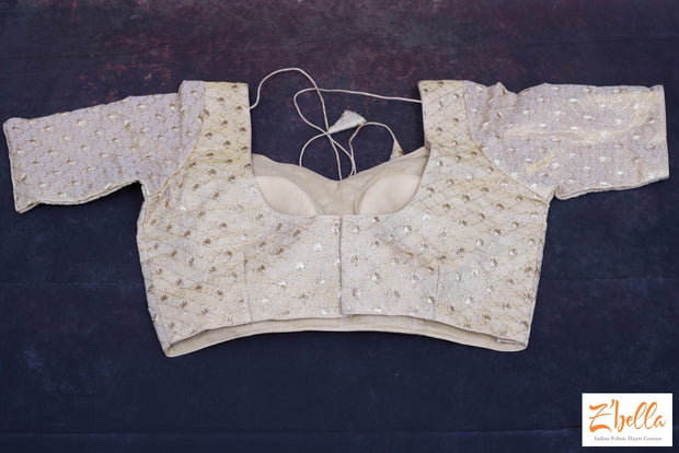 Gold Tissue Embroidery Blouse Blouse