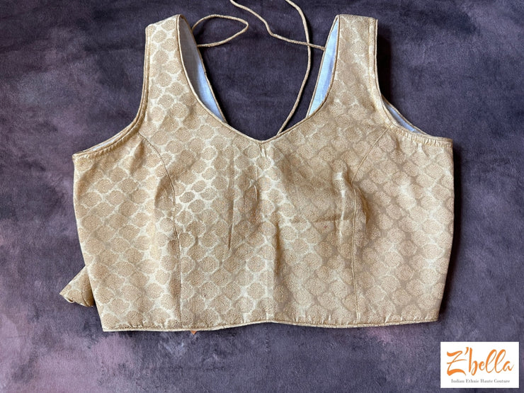 Gold Tissue Sleeveless Blouse Blouse