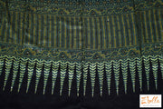 Green And Yellow Modal Silk Saree With Mirror Work Stitched Blouse Saree
